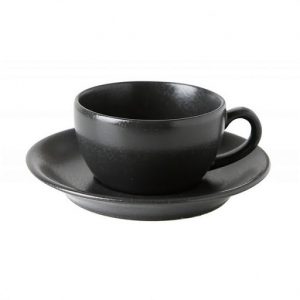 Seasons Black чашка чайная с блюдцем фарфор